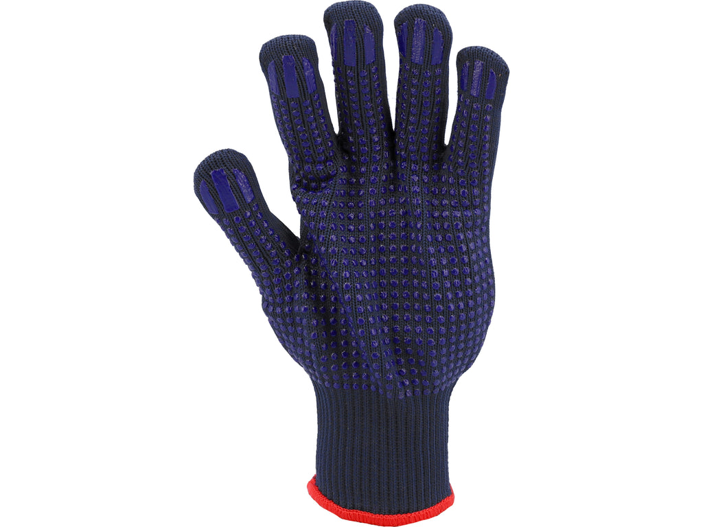 Katoenen-Polyester Handschoenen, Gespot, Marineblauw, 'Psd'