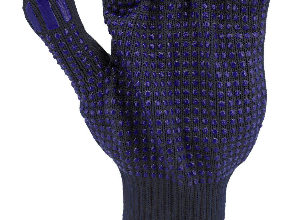 Katoenen-Polyester Handschoenen, Gespot, Marineblauw, 'Psd'