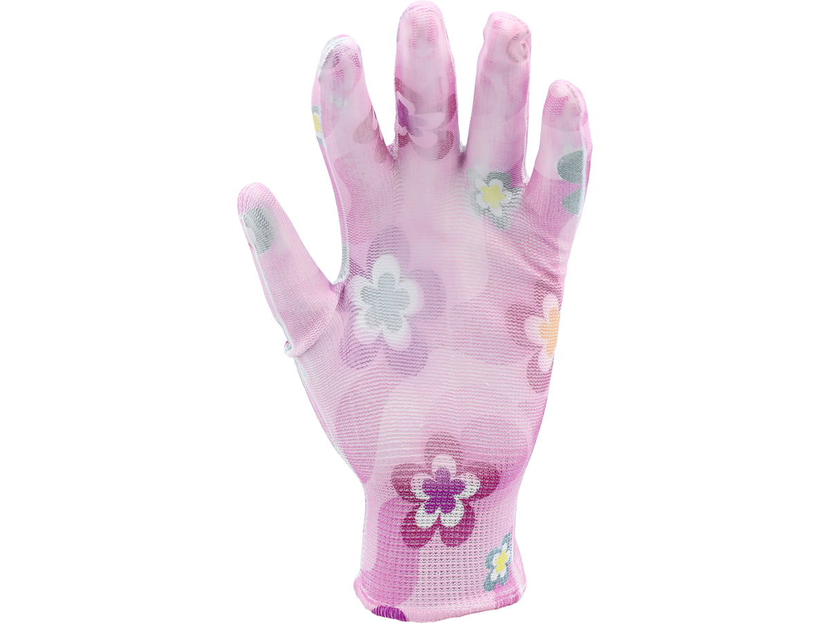 Tuinhandschoenen, Bloemen - Licht Roze 10''