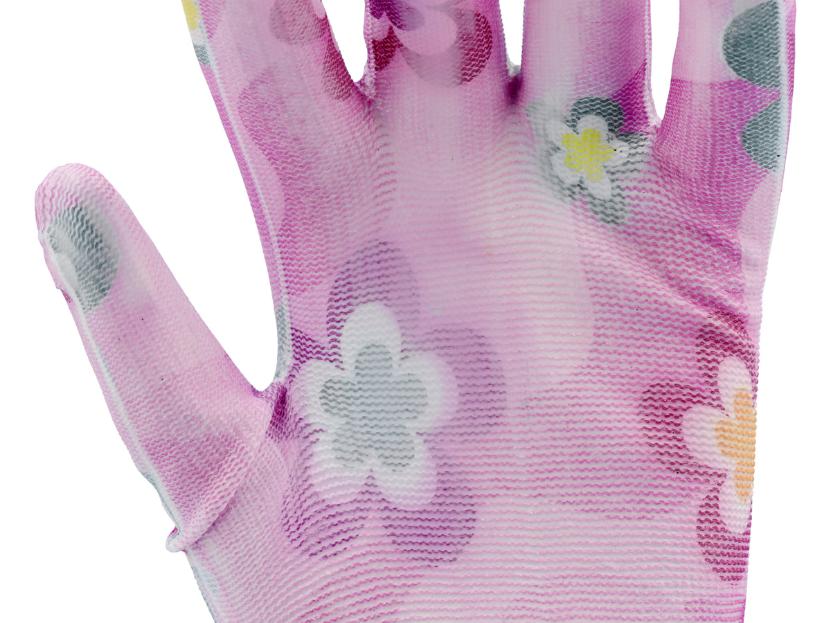 Tuinhandschoenen, Bloemen - Licht Roze 10''