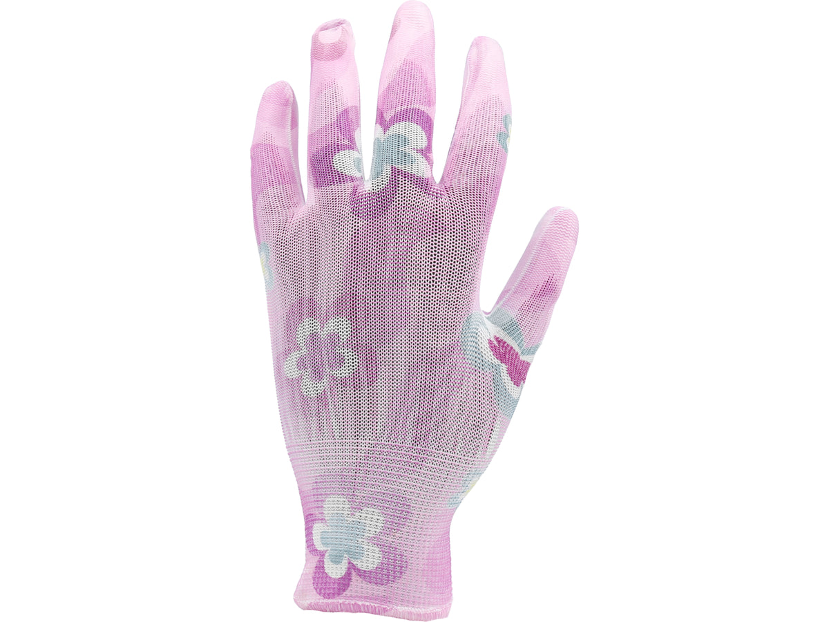 Tuinhandschoenen, Bloemen - Licht Roze 10''