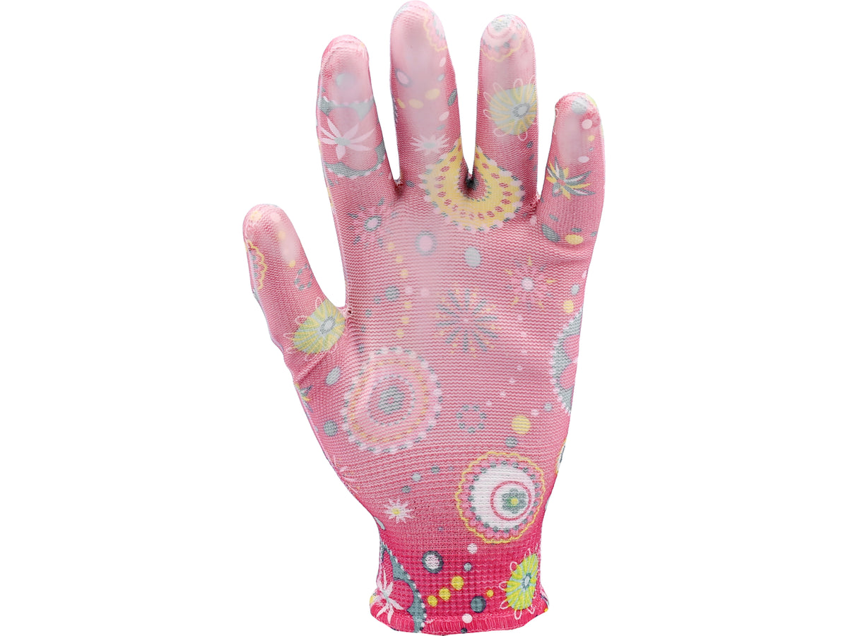 Tuinhandschoenen - Bloemen - Donkerroze