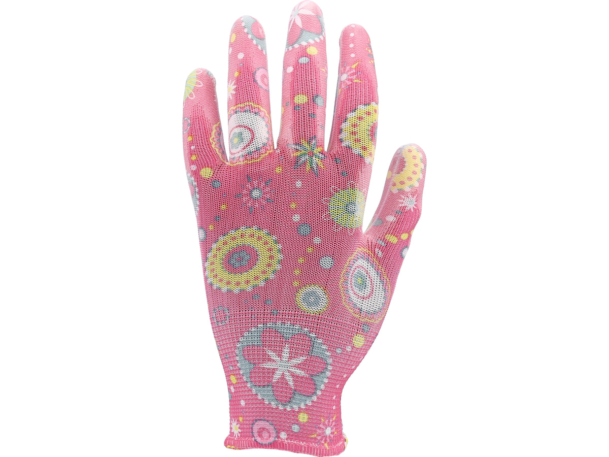 Tuinhandschoenen - Bloemen - Donkerroze