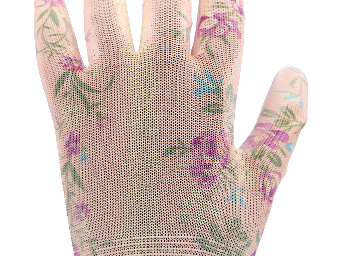 Tuinhandschoenen. Bloemen - Beige 8''