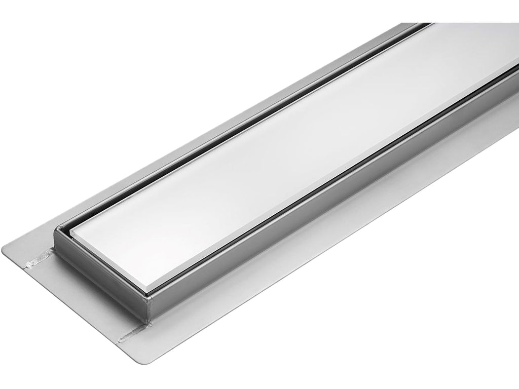 Lineaire Drain Wit Glas 80 CM Nat&Droog