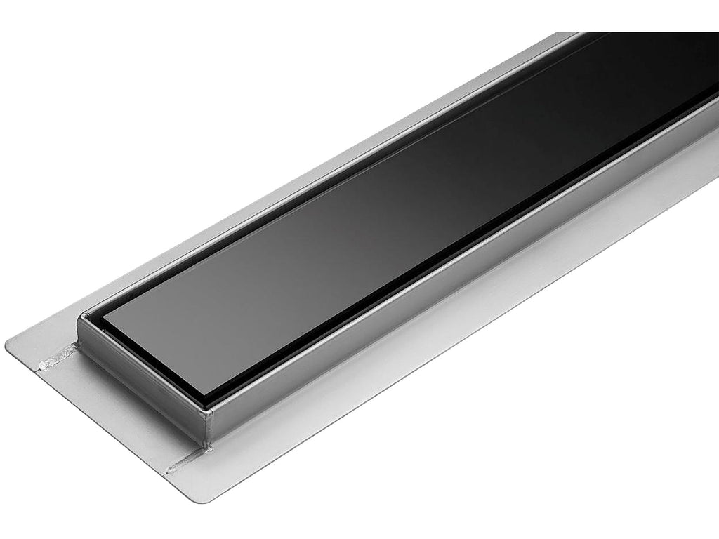 Lineaire Drain Zwart Glas 90 CM Nat&Droog