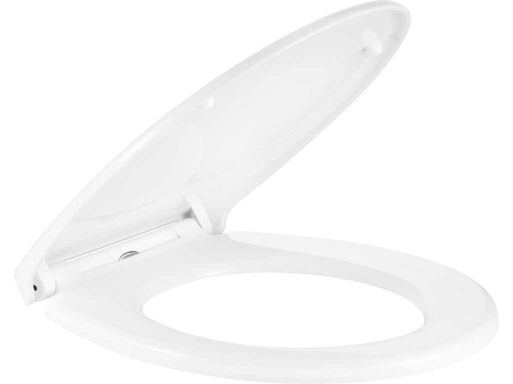 Universele Polypropyleen Langzaam Sluitende Toiletzitting Met Één Knop Uitneembaar