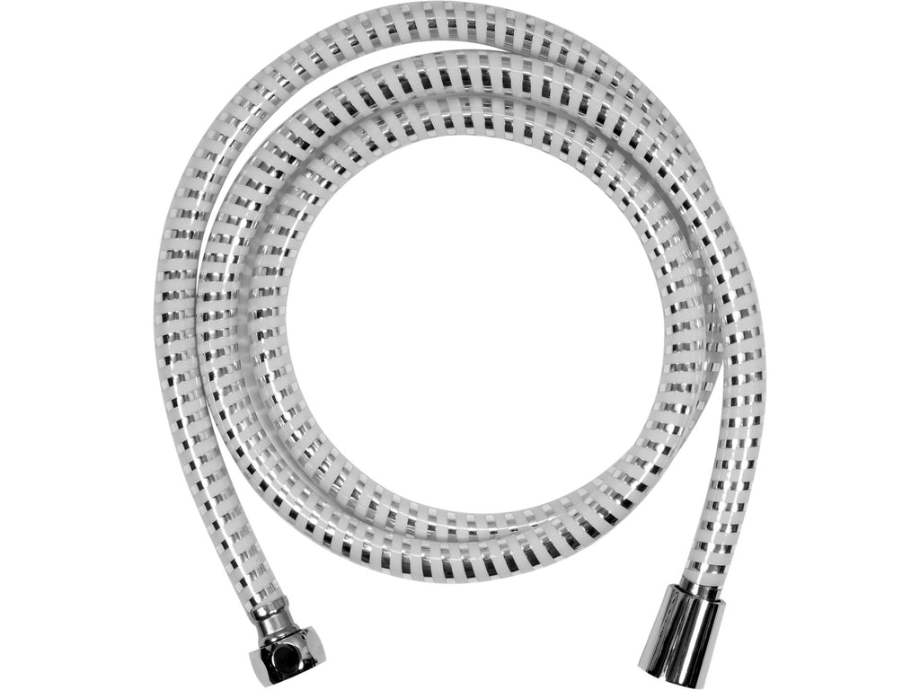 Doucheslang 1,5M PVC Glad Chroom-Wit Antitwist