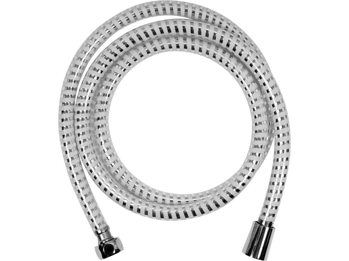 Doucheslang 1,5M PVC Glad Chroom-Wit Antitwist