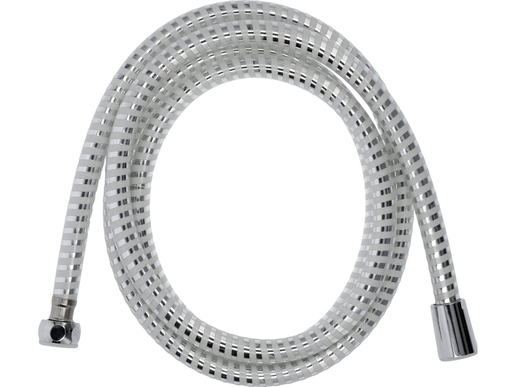 Doucheslang 2,0M PVC Glad Chroom-Wit Antitwist
