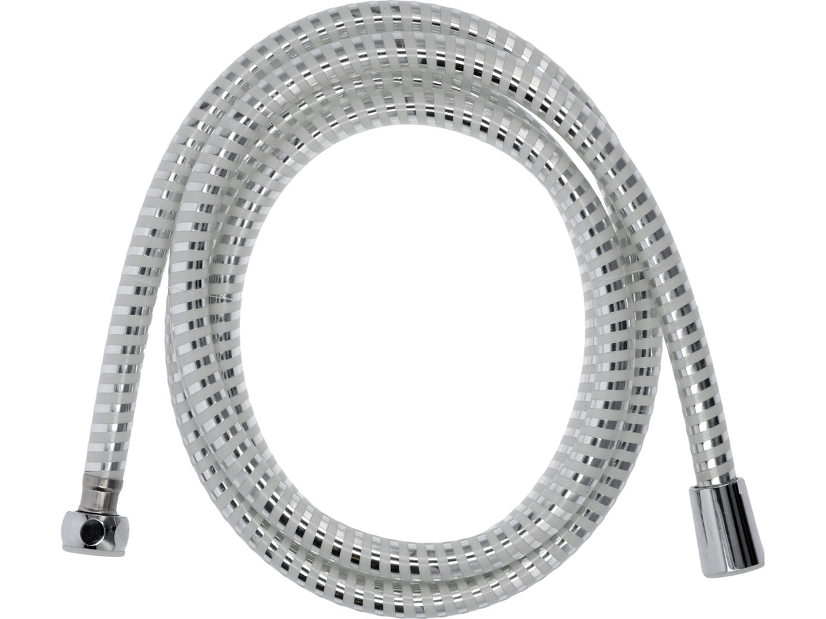 Doucheslang 2,0M PVC Glad Chroom-Wit Antitwist