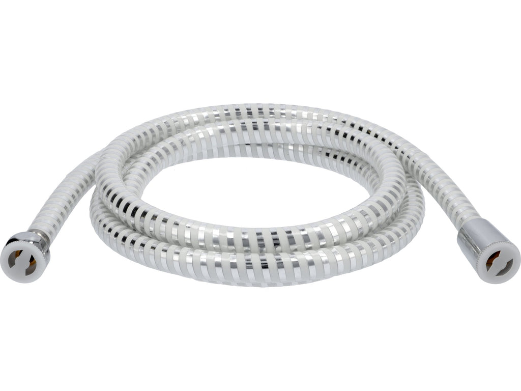 Doucheslang 2,0M PVC Glad Chroom-Wit Antitwist