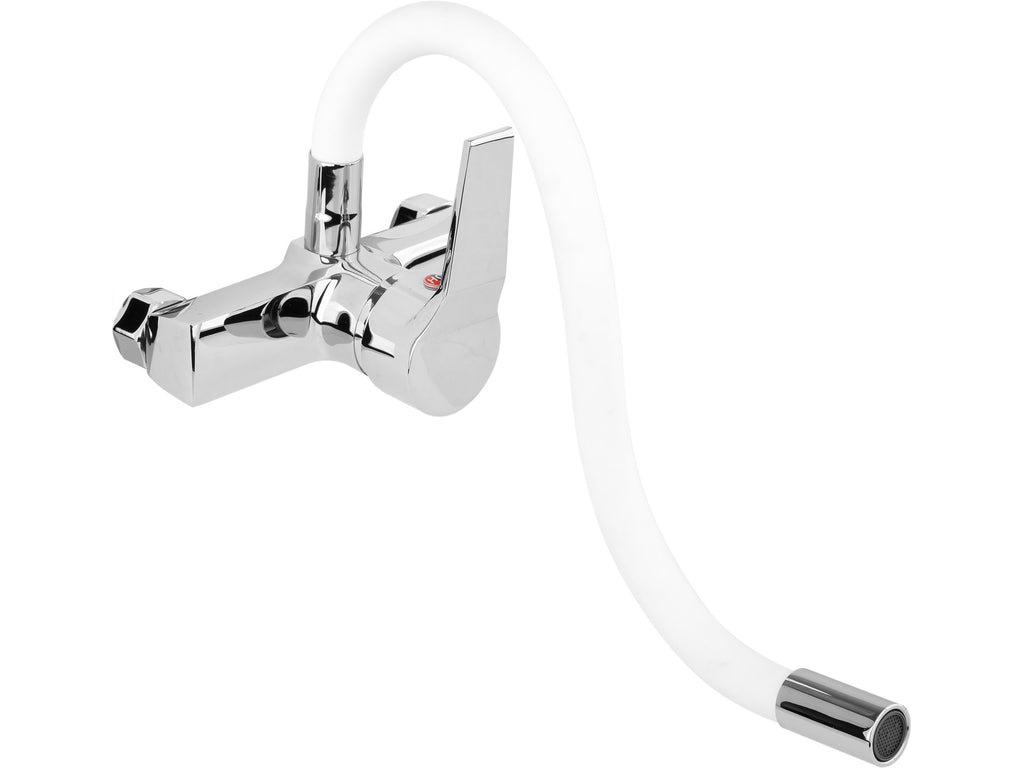 WANDGEMONTEERDE SPOELKAST FATTER MET FLEXIBELE WITTE FLEXIBELE UITloop