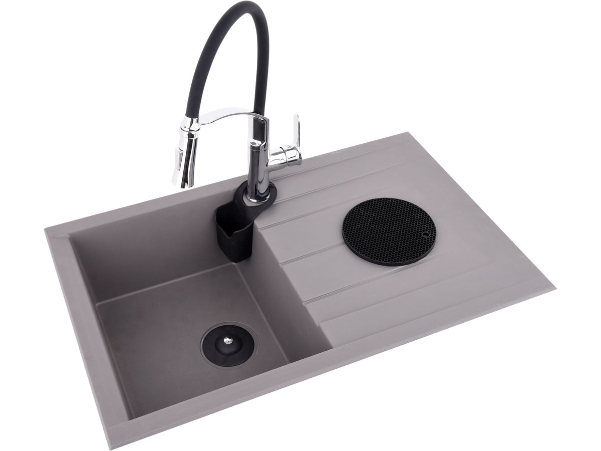 Spoelbakkraan met flexibele uitloop FLEXIBEL 2-ZWART