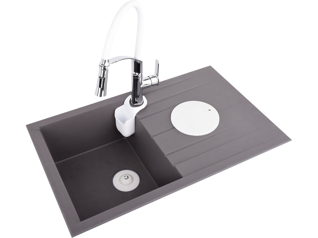 Spoelbakkraan met flexibele uitloop FLEXIBEL 2-WIT