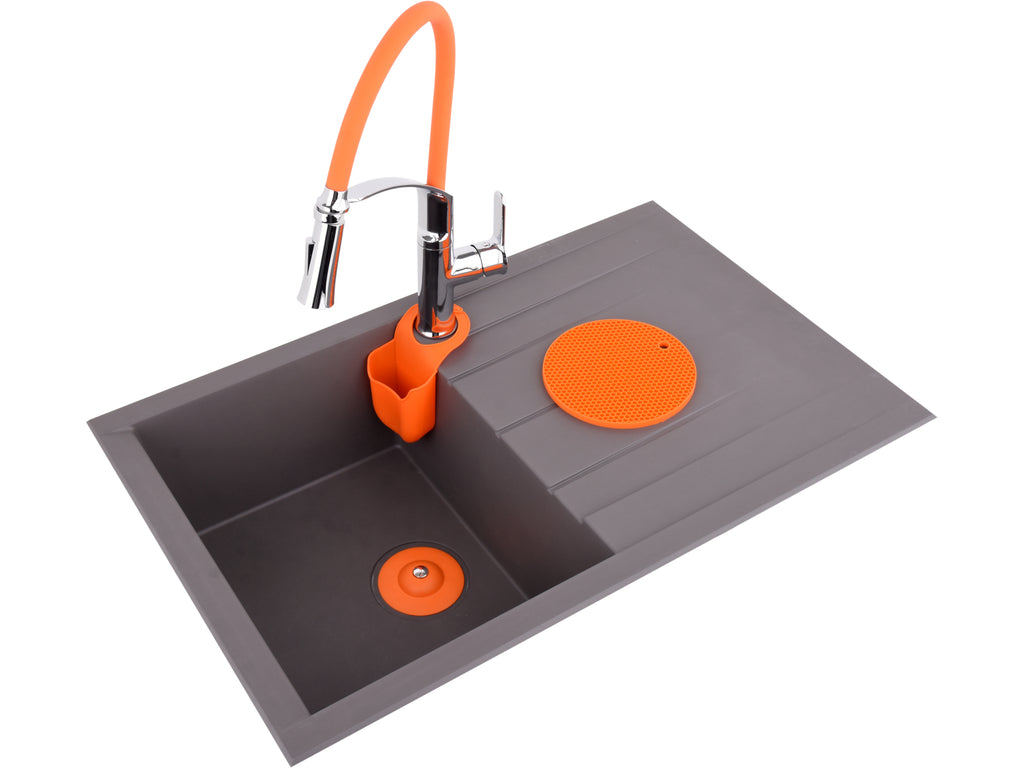 Spoelbakkraan Met Flexibele Uitloop Flexibel 2-ORANJE