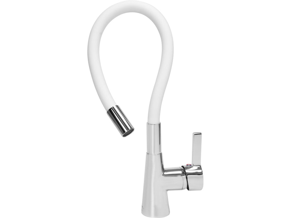 Spoelbakkraan met flexibele uitloop - 'FLEXIBLE' WIT