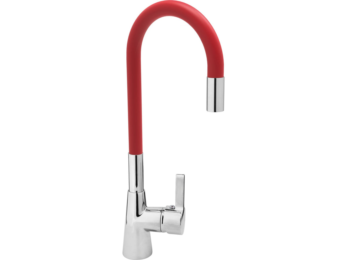 Spoelbakkraan met flexibele uitloop - 'FLEXIBLE' ROOD
