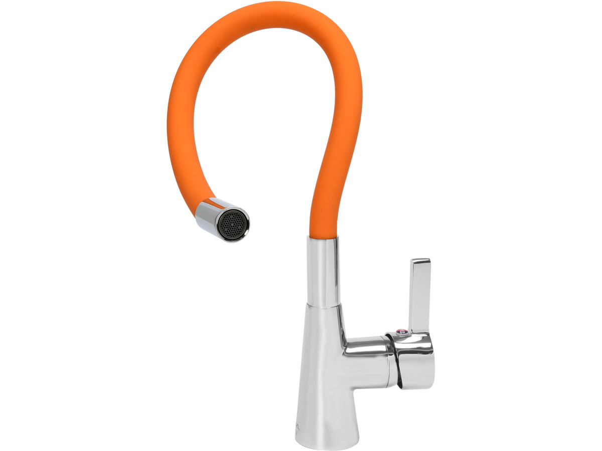 Spoelbakkraan met flexibele uitloop - 'FLEXIBLE' ORANJE