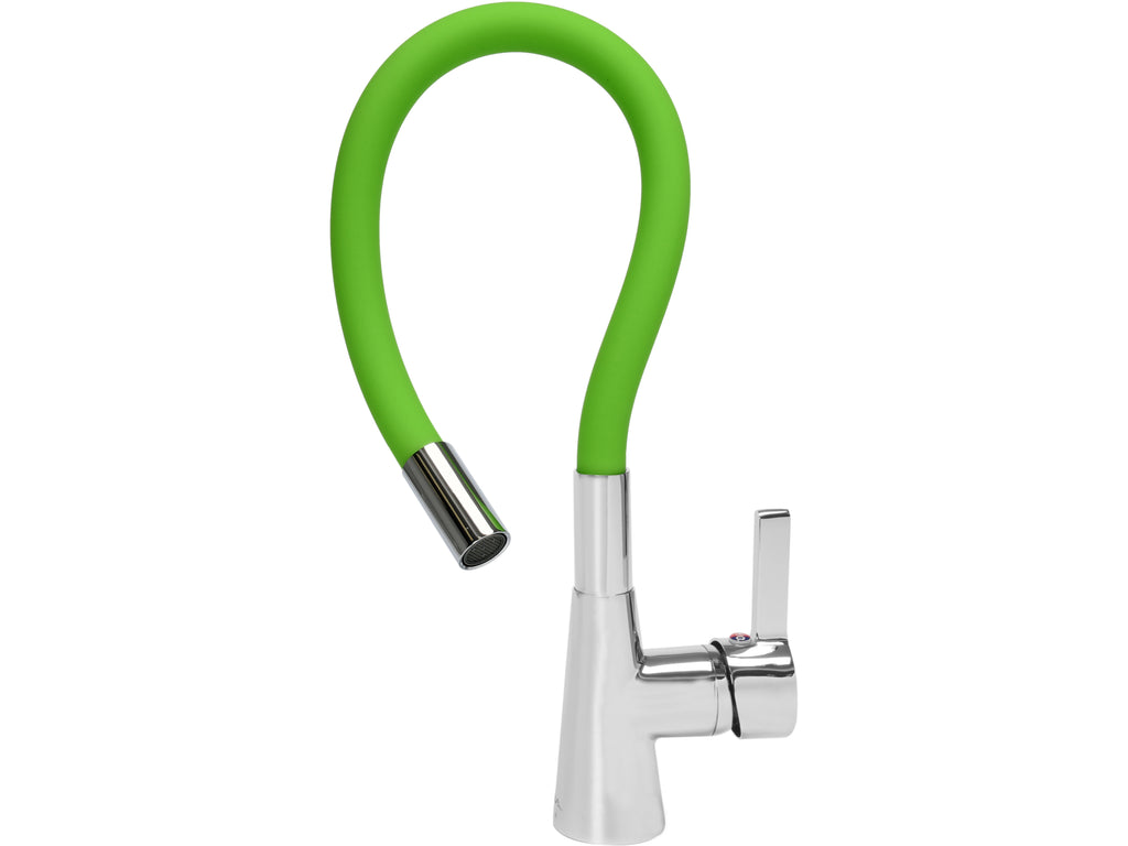 Spoelbakkraan met flexibele uitloop - 'FLEXIBLE' GROEN