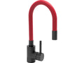 ZINK kraan. 'ZWART FLEXIBEL' ROOD