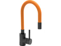 ZINK kraan. 'ZWART FLEXIBEL' ORANJE