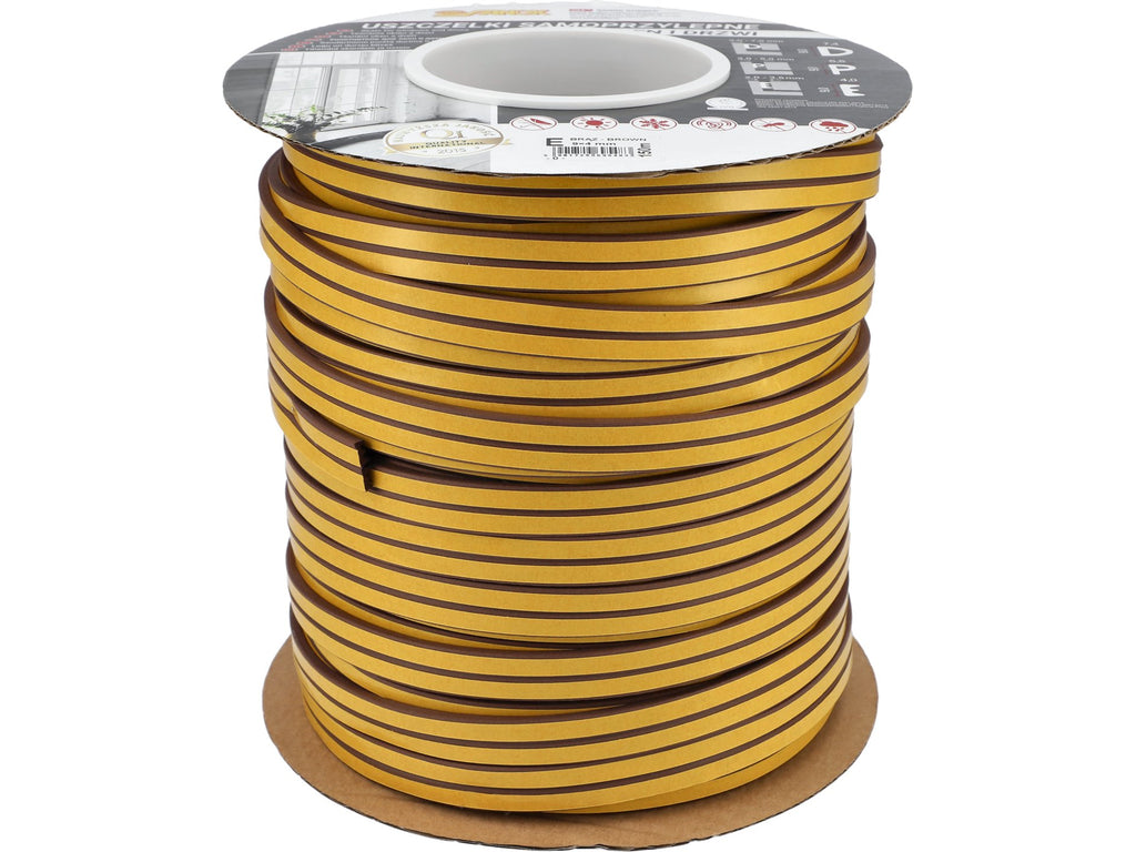 Pakking Voor Ramen En Deuren, Epdm, Type E, Bruin, 150M