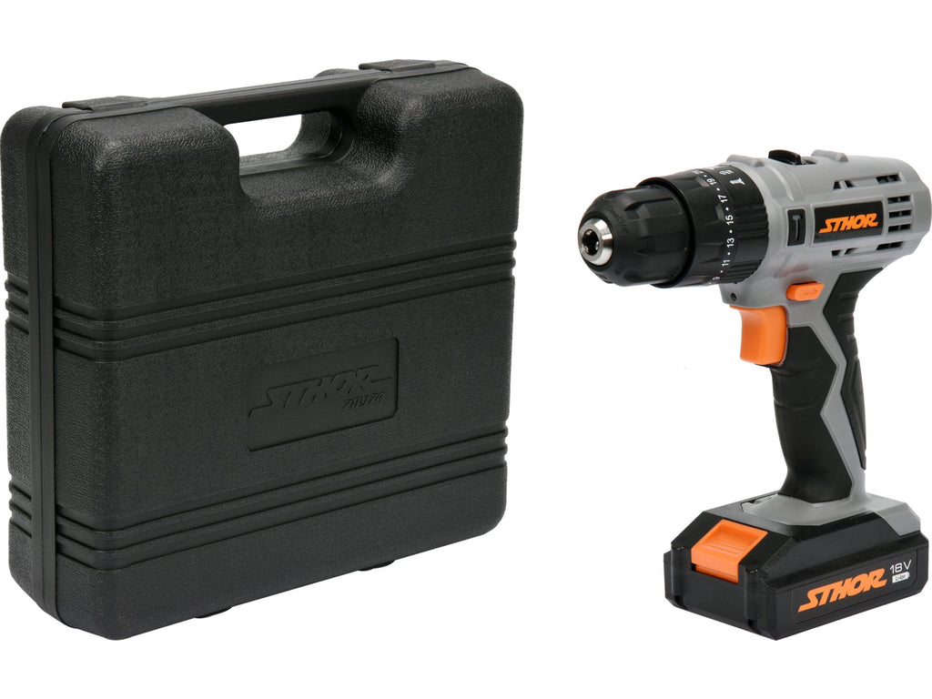 Boormachine Met Slag 18V + 1 X Batterij 1,3AH Li-Ion; 3-5 Uur Oplader