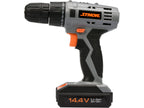 BOOR EN SCHROEVENDRAAIER 14,4V 1 VERSNELLING, 0-650 RPM; 1 X LI-ION BATTERIJ 1,3 Ah; 3U-LADER