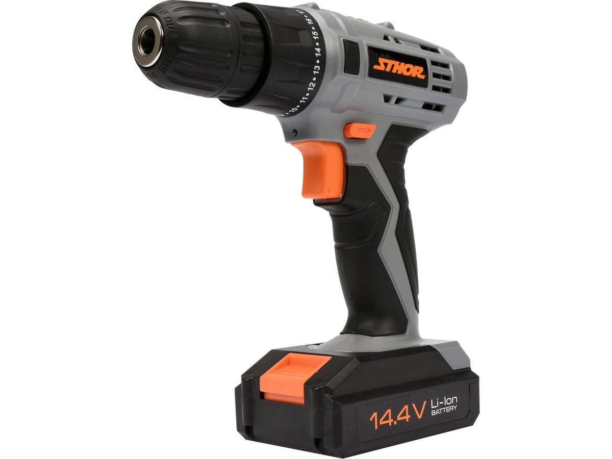BOOR EN SCHROEVENDRAAIER 14,4V 1 VERSNELLING, 0-650 RPM; 1 X LI-ION BATTERIJ 1,3 Ah; 3U-LADER