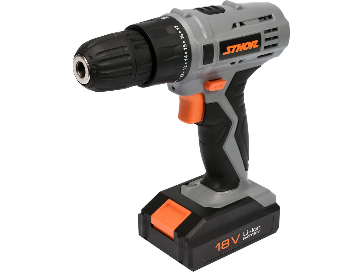 BOOR EN SCHROEVENDRAAIER 18V, 1 VERSNELLING; 0-650 RPM; 1 X 1,3 Ah LI-ION BATTERIJ