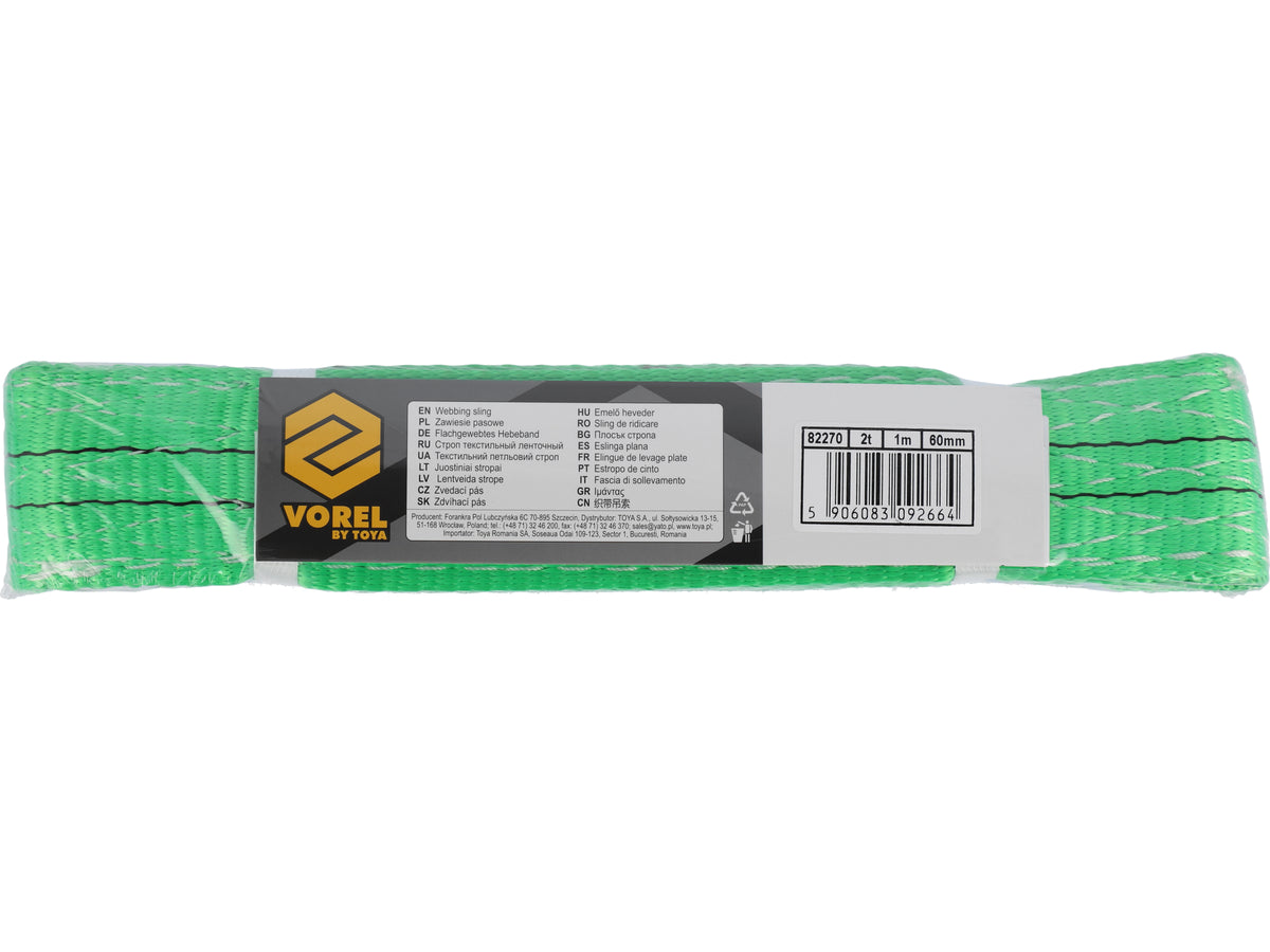 Riem Enkel, Textiel 2T, 1M, 60MM, Dubbellaag, Lus