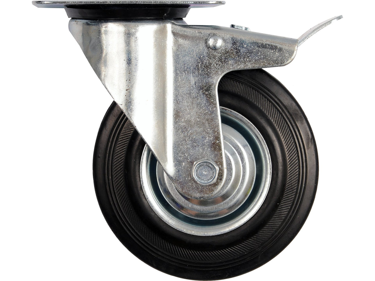 Stuurwiel Met Zwart Rubber En Rem 125MM