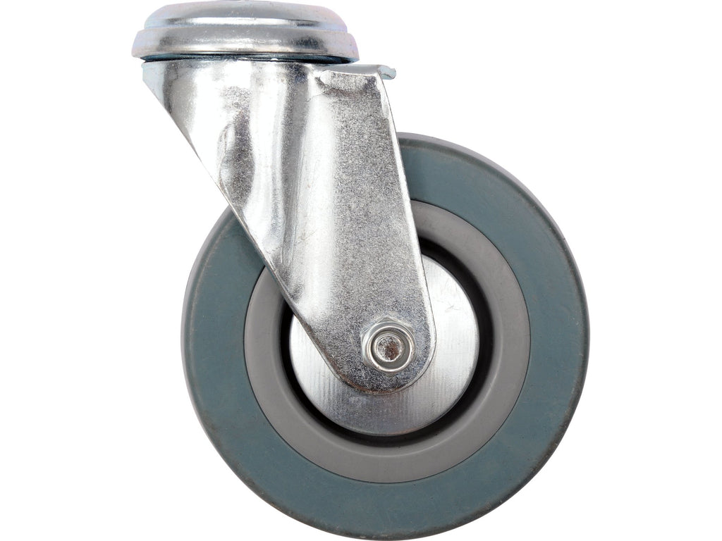 Stuurwiel 100MM Met Grijs Rubber En Bevestigingsgat
