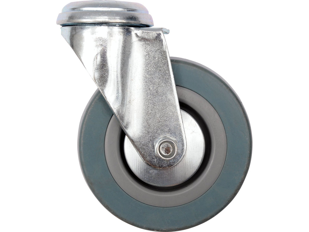 Stuurwiel 125MM Met Grijs Rubber En Bevestigingsgat
