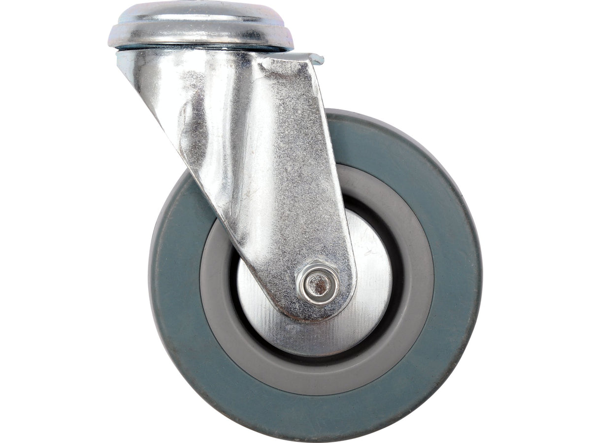 Stuurwiel 125MM Met Grijs Rubber En Bevestigingsgat