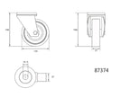 Stuurwiel 125MM Met Grijs Rubber En Bevestigingsgat