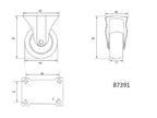 Vast Wiel Met Zwart Rubber 40MM