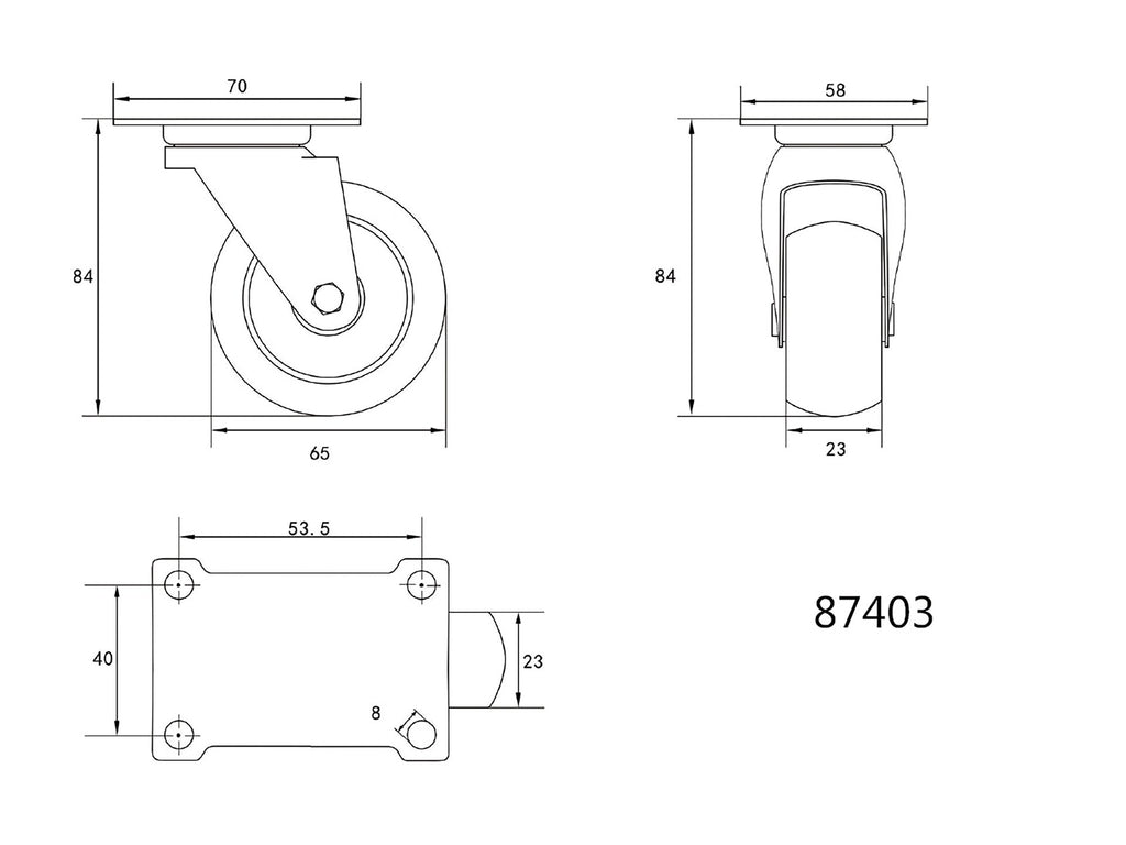 Stuurwiel Met Zwart Rubber 65MM