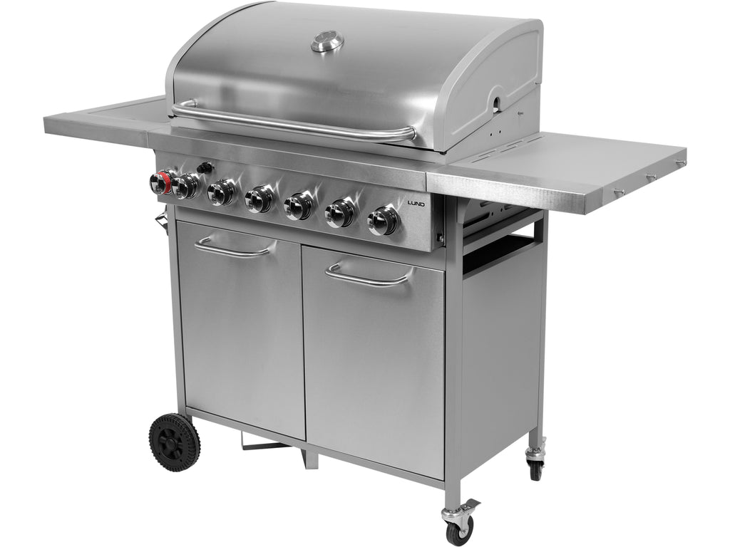 Akka 6+1 Gasgrill, Gietijzeren Rooster, 18,2KW