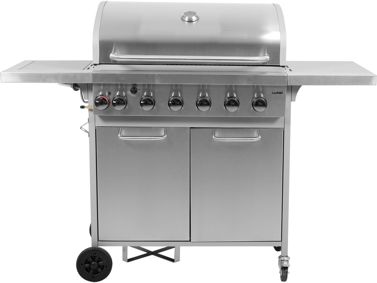 Akka 6+1 Gasgrill, Gietijzeren Rooster, 18,2KW