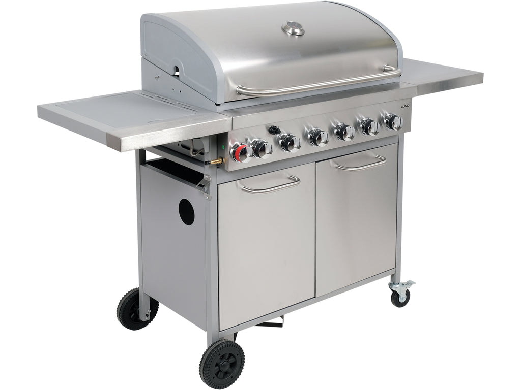 Akka 6+1 Gasgrill, Gietijzeren Rooster, 18,2KW