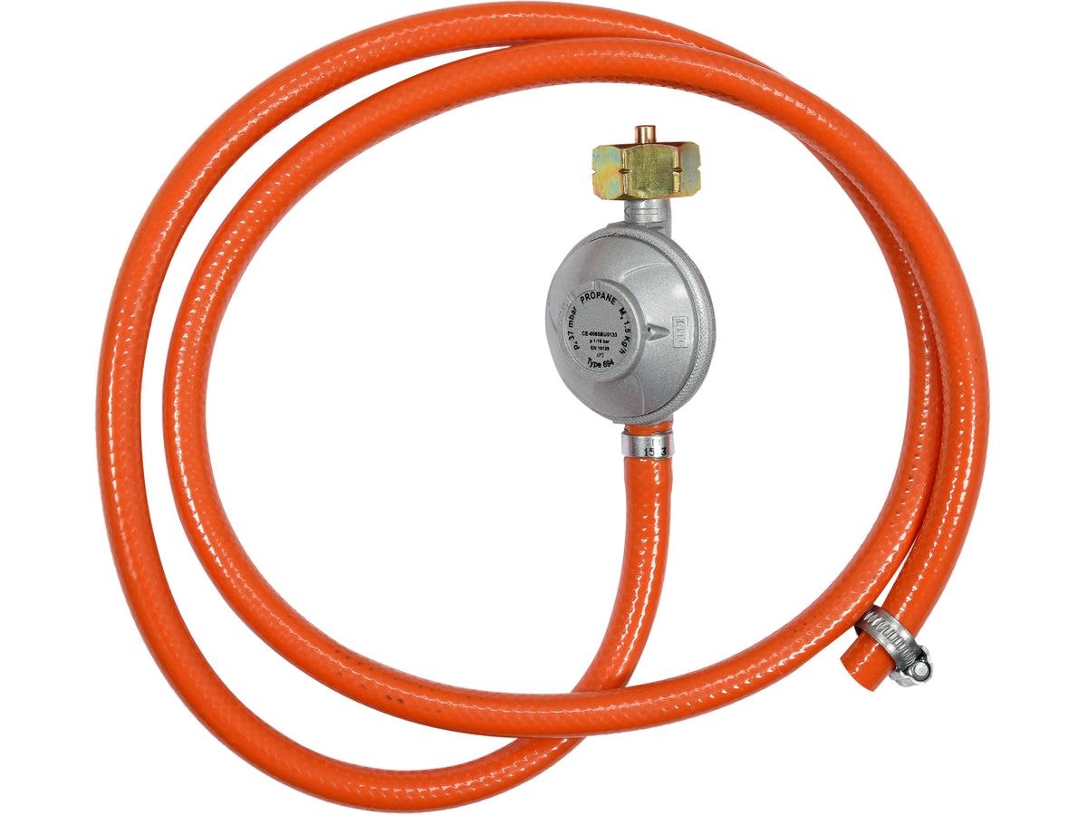 Gasreductie Met Een Slang Van 1,5M Voor Het Aansluiten Van Een Gasfles Op Een Grill, Fornuis, Kachel, Enz.