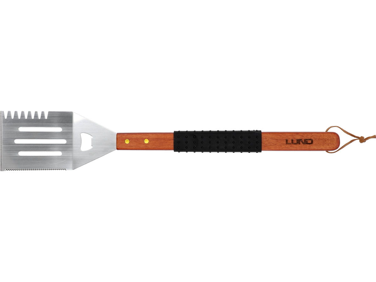 3-delige barbecueset, houten handvat
