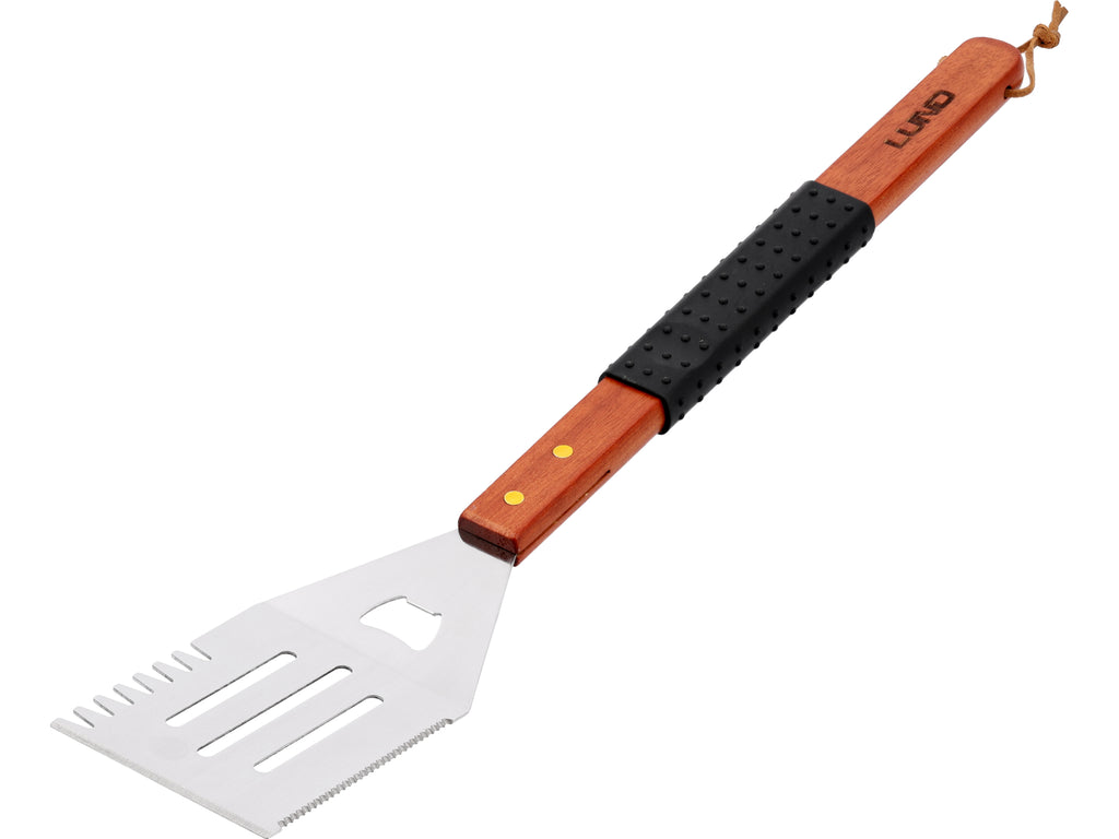 3-delige barbecueset, houten handvat