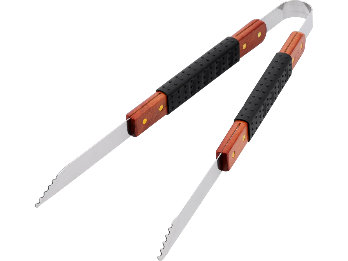 3-delige barbecueset, houten handvat