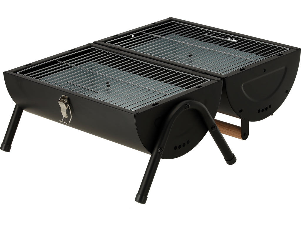 DRAAGBARE HOUTSKOOLGRILL 2 x ROOSTER 34x21cm