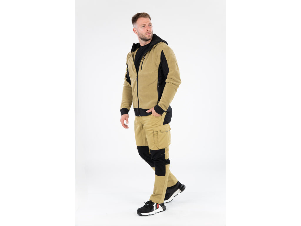 Khaki Sarna Fleece Met Capuchon. Xl