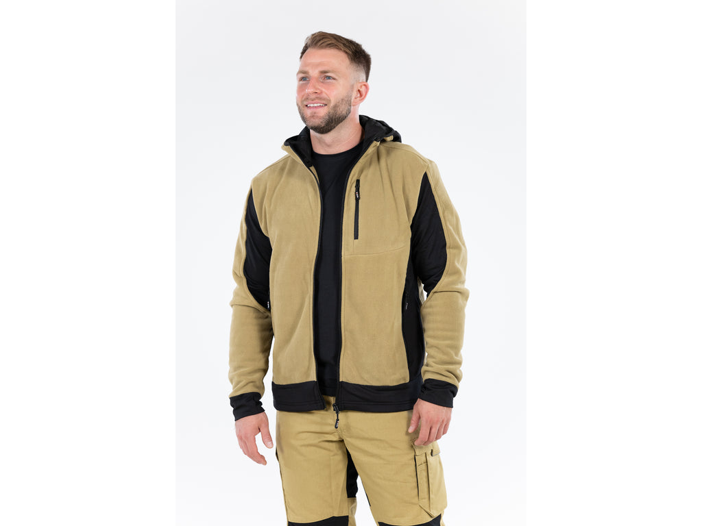 Khaki Sarna Fleece Met Capuchon. Xl