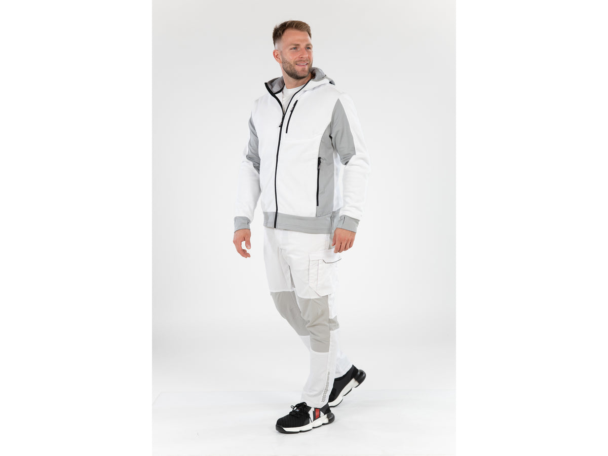 Witte Sarna-Fleece Met Capuchon. Xl